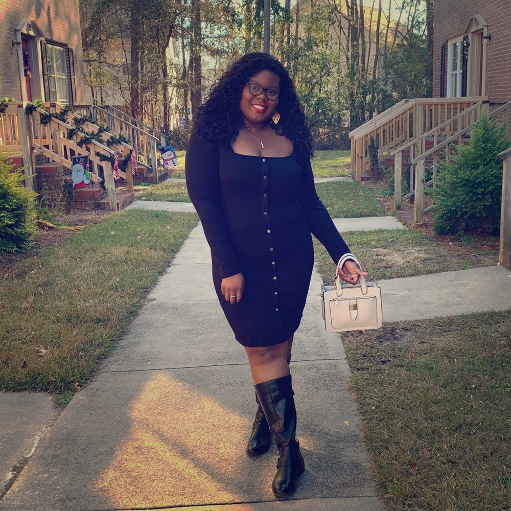 Black sweater dress